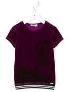 Junior Gaultier Girl Print Velvet Top, Size: 12 Yrs, Pink/purple