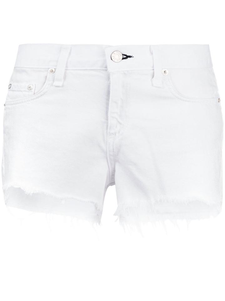 Rag & Bone /jean Raw Hem Shorts, Women's, Size: 27, White, Cotton/tencel