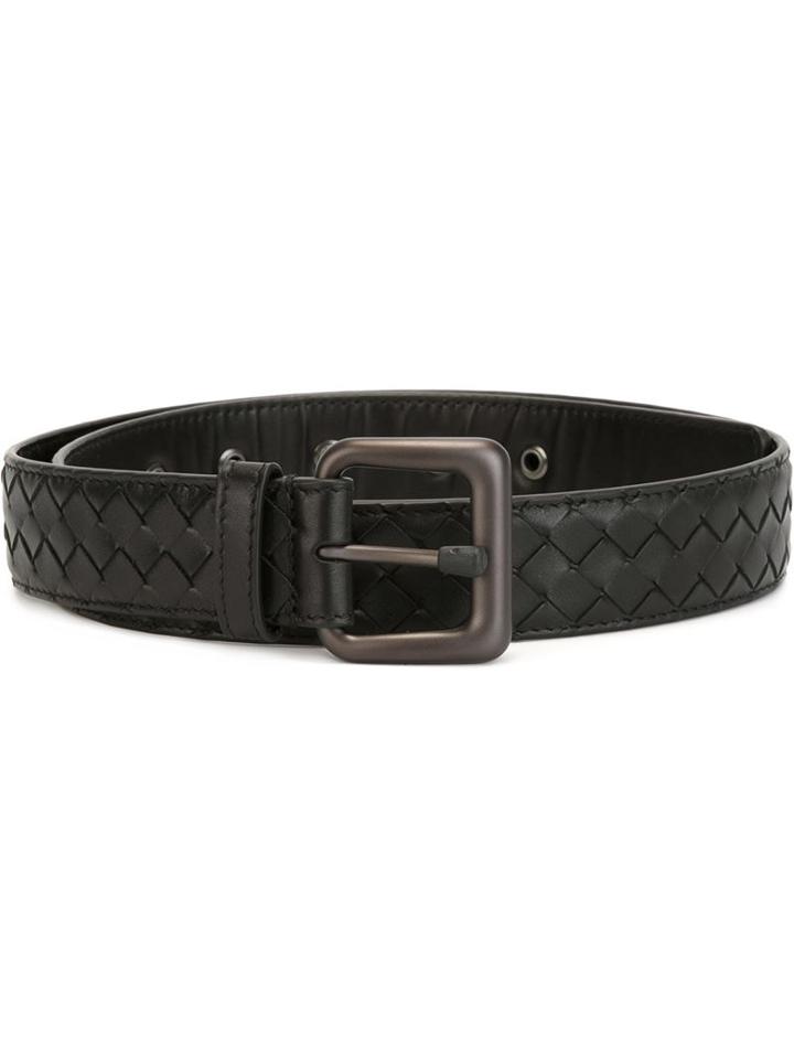Bottega Veneta Intrecciato Belt, Men's, Size: 100, Black, Leather