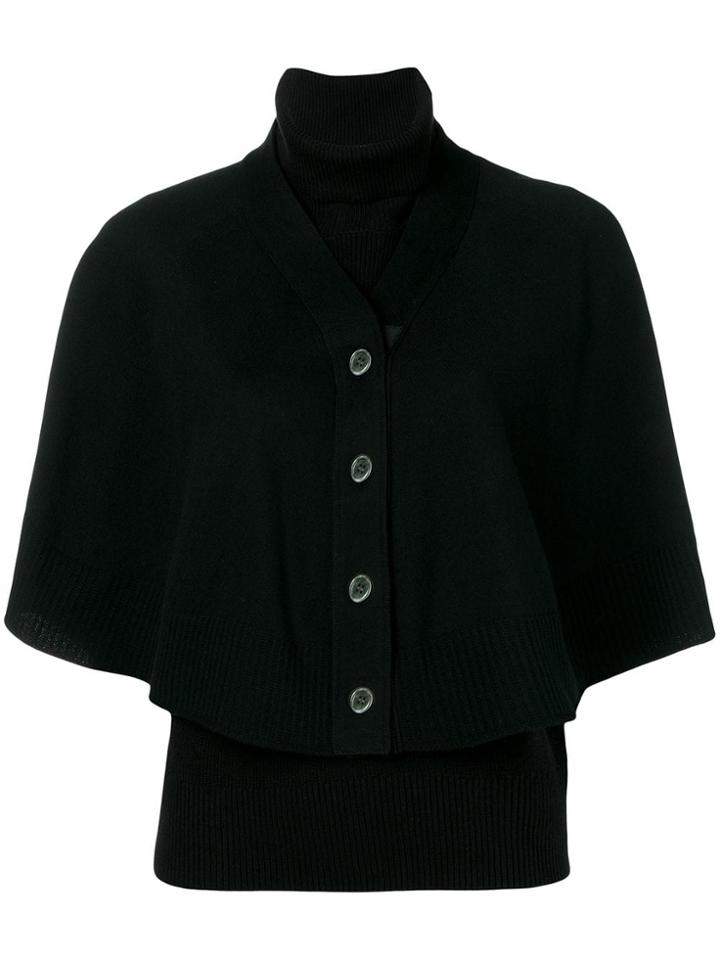 Sacai Knitted Jumper Cardigan - Black