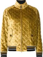 Maison Margiela Quilted Bomber Jacket, Women's, Size: 42, Yellow/orange, Silk/viscose/wool