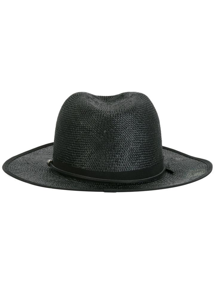 The Kooples Straw Hat, Men's, Size: 59, Black, Straw/cotton/acetate/goat Skin