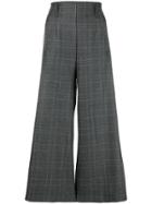 Phisique Du Role Checked Side Stripe Trousers - Grey