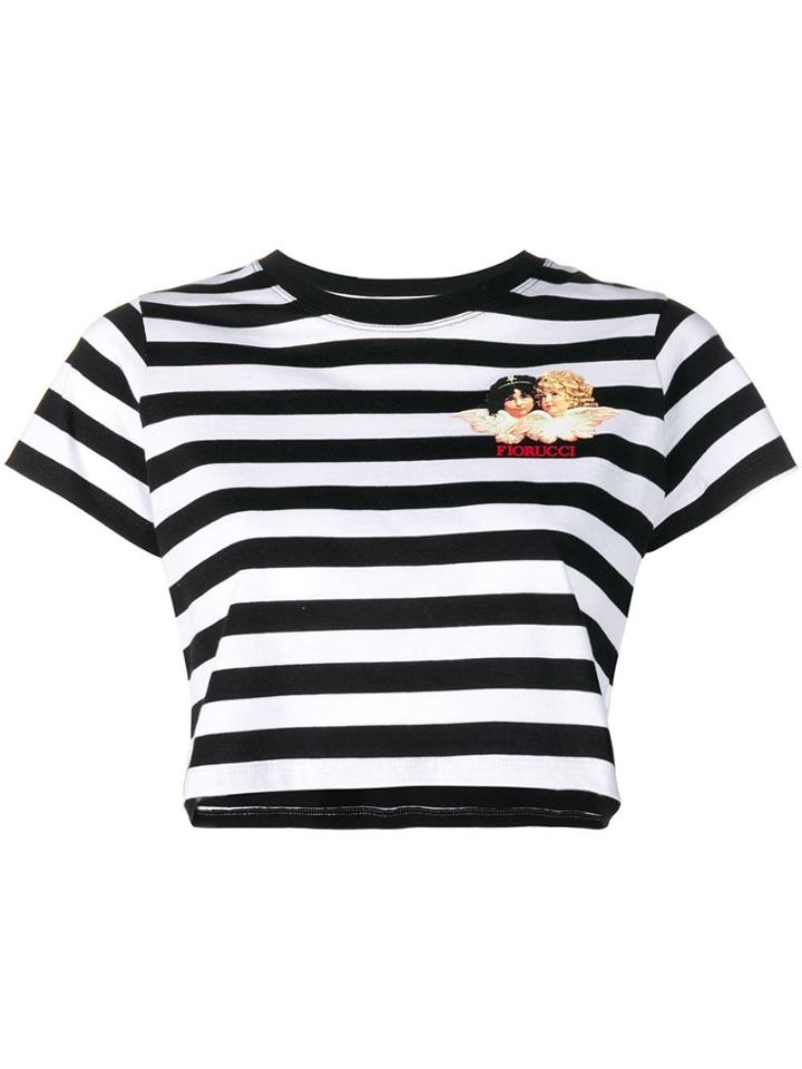 Fiorucci Striped Logo T-shirt - Black