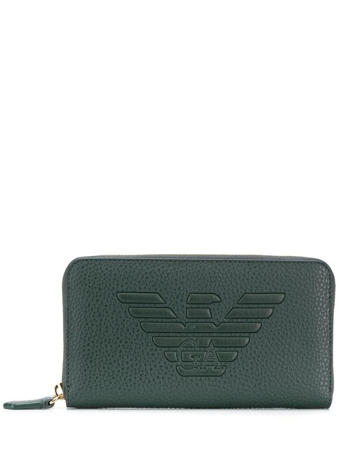 Emporio Armani Logo Debossed Wallet - Green