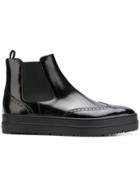 Prada Brogue-detail Ankle Boots - Black