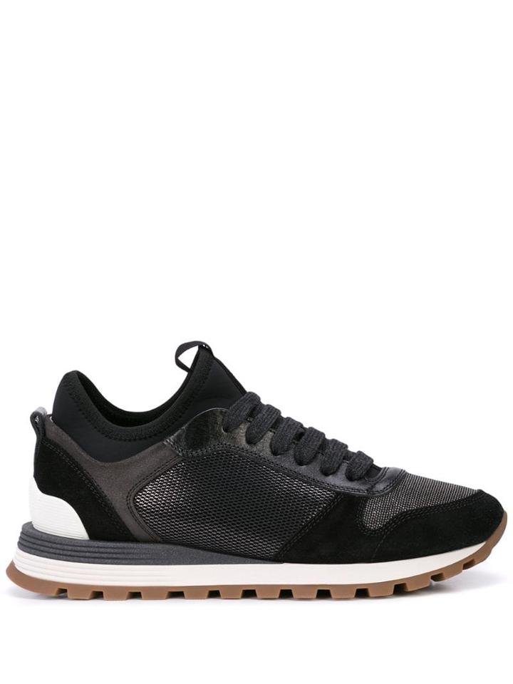 Brunello Cucinelli Shiny Net Sneakers - Black