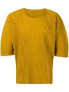 Homme Plissé Issey Miyake Pleated Oversized T-shirt - Yellow & Orange