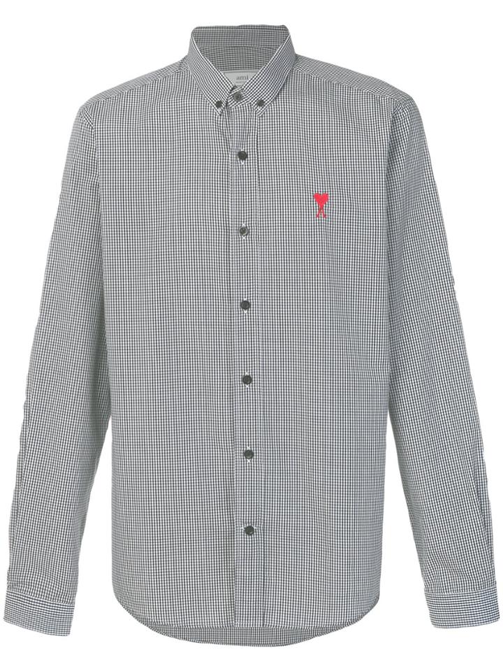Ami Alexandre Mattiussi Button-down Shirt Chest Embroidery - Black