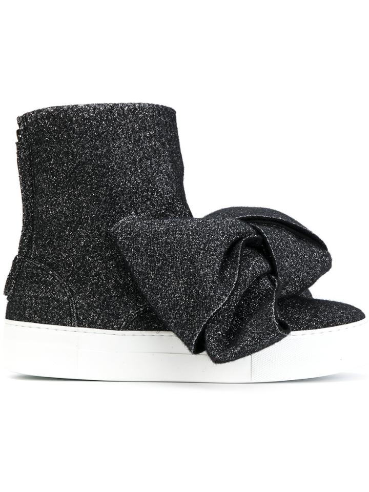 Joshua Sanders Sparkly Bow Boots - Metallic