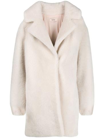 Yves Salomon Meteo Curly Textured Coat - Neutrals