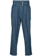 Clane Homme High Waisted Tapered Trousers - Blue