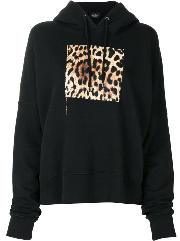 Marcelo Burlon County Of Milan Front Leaopard Printed Hoodie - Black