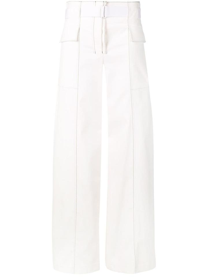 Sportmax Buckled Wide Leg Trousers - White
