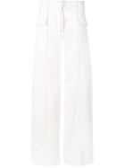 Sportmax Buckled Wide Leg Trousers - White