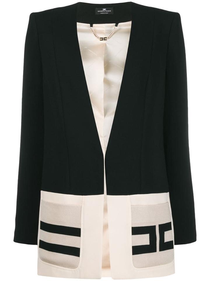 Elisabetta Franchi Two Tone Blazer - Black