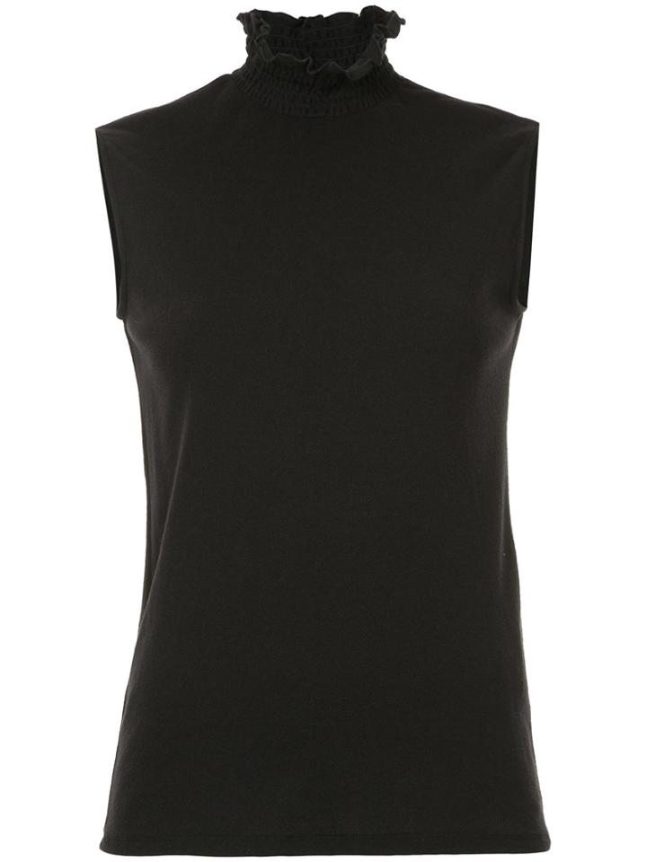 Le Ciel Bleu Frill High Neck Tank Top - Black