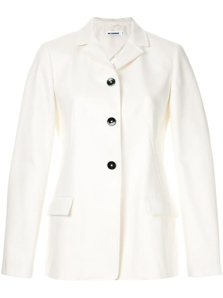 Jil Sander Gaudi Single-breasted Cotton Blazer - White