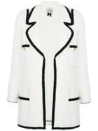 Edward Achour Paris Contrast Trim Tweed Jacket - White