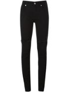 Mcq Alexander Mcqueen Distressed Skinny Jeans, Women's, Size: 28, Black, Cotton/spandex/elastane