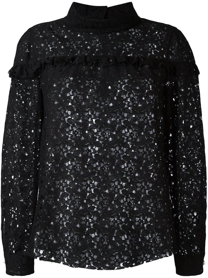 Philosophy Di Lorenzo Serafini Macrame Ruffled Detail Blouse