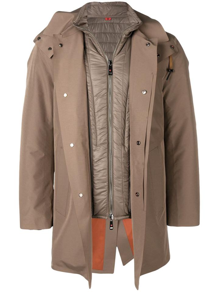 Kired Short Basic Parka Coat - Brown