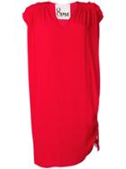8pm Pleated Shoulder Shift Dress - Red