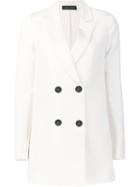 Misha Nonoo 'florence' Double Breasted Jacket, Women's, Size: 0, White, Polyester/spandex/elastane