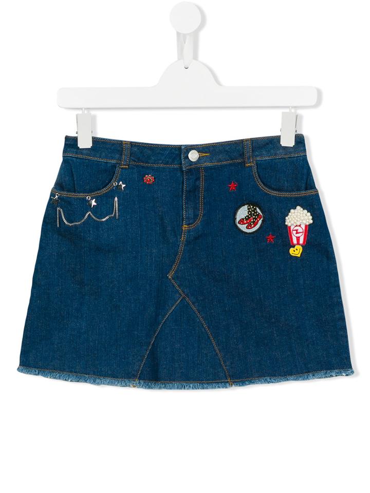 Little Marc Jacobs Patch Denim Skirt, Girl's, Size: 14 Yrs, Blue