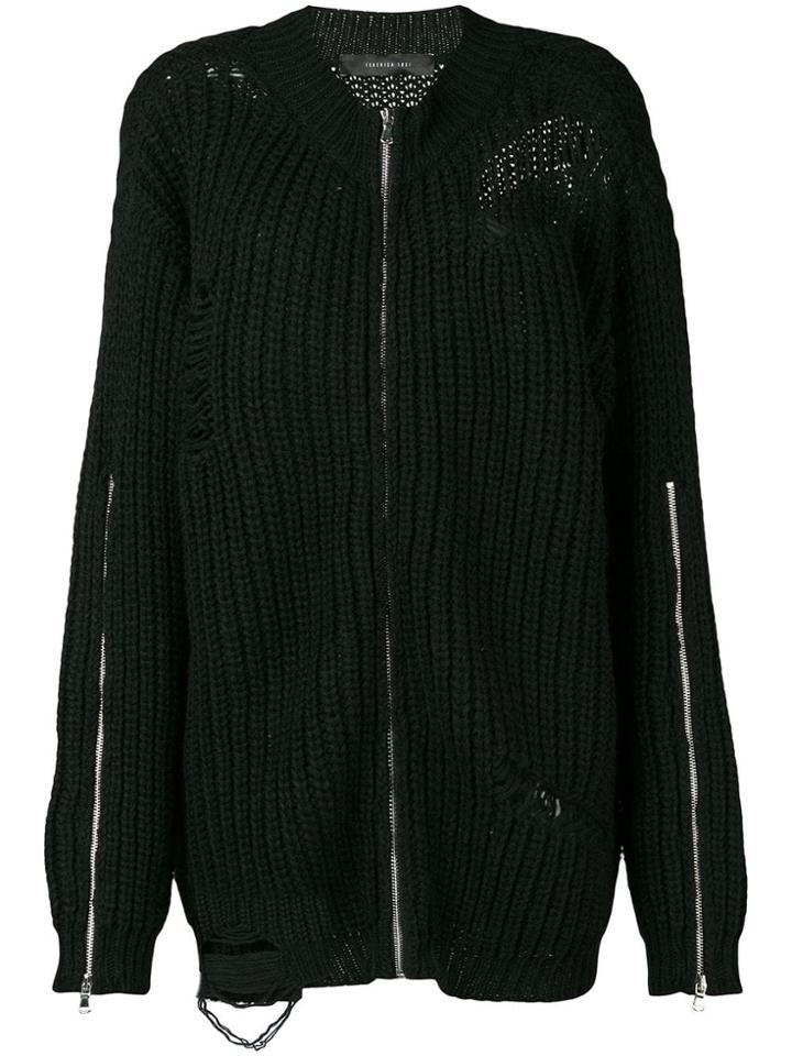 Federica Tosi Intarsia Zipped Cardigan - Black