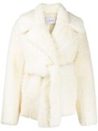 Common Leisure Short Wrap Coat - White