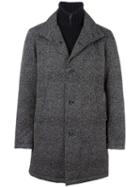 Herno Padded Single Breasted Coat, Men's, Size: 54, Black, Feather Down/polyamide/virgin Wool