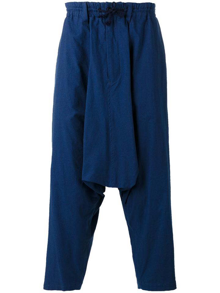 Yohji Yamamoto Slouch Trousers, Men's, Size: 2, Blue, Cotton