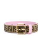 Fendi Kids Ff Logo Belt, Girl's, Size: 12 Yrs, Nude/neutrals