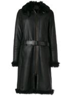 Prada Vintage Long Belted Coat - Black
