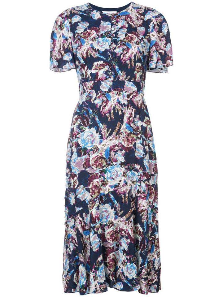 Prabal Gurung Floral Flared Midi Dress - Blue