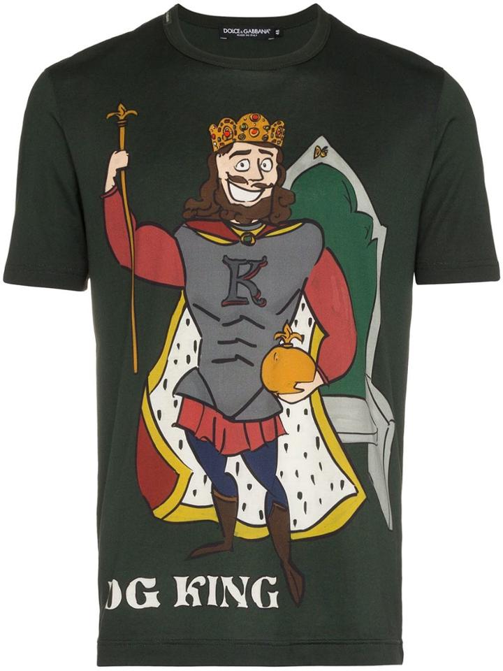 Dolce & Gabbana King Print Cotton T-shirt - Green