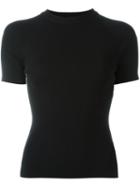 Rosetta Getty Ribbed Short Sleeve T-shirt, Women's, Size: Small, Black, Merino
