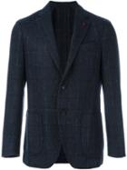 Lardini 'supersoft' Checked Blazer, Men's, Size: 52, Blue, Polyamide/polyester/viscose/wool