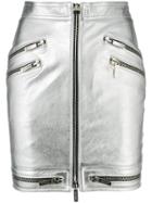 Dsquared2 Zip Through Mini Skirt - Silver