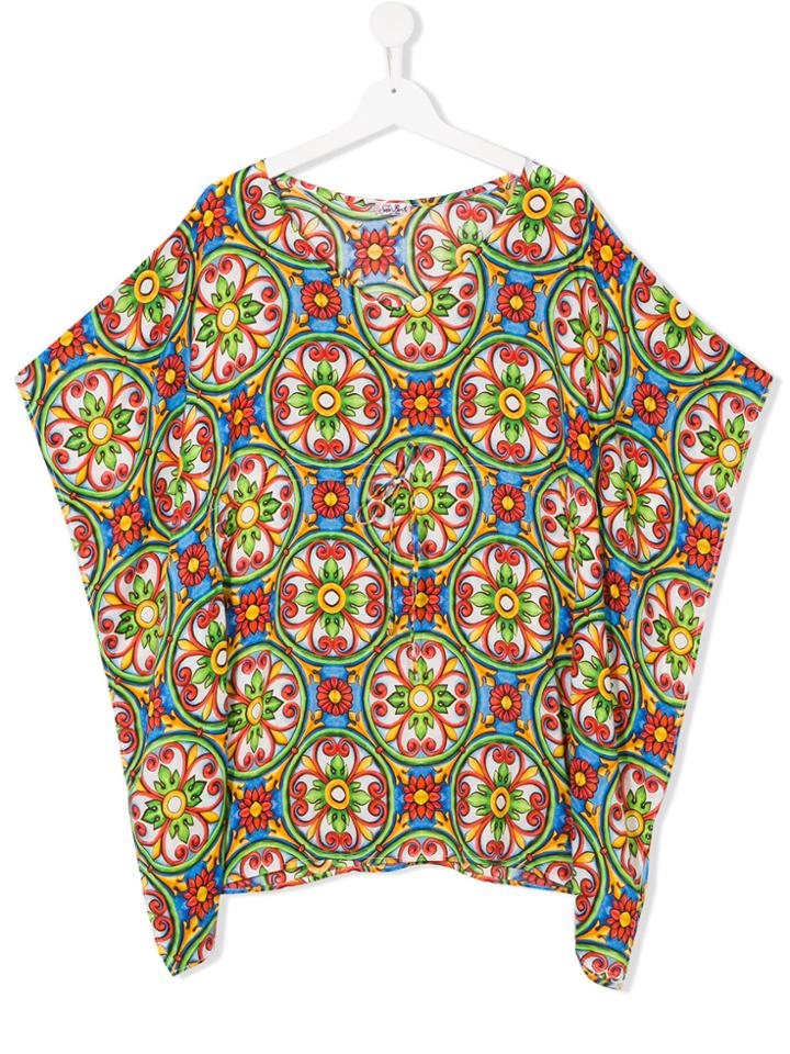 Mc2 Saint Barth Kids Teen Floral Print Tunic - Multicolour