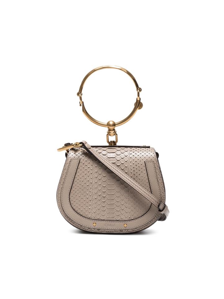 Chloé Grey Nile Python Skin Shoulder Bag