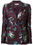 Emilio Pucci Floral Print Fitted Jacket, Women's, Size: 38, Brown, Wool