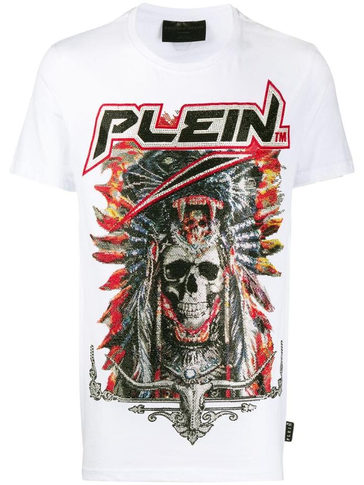 Philipp Plein Embellished Cowboy T-shirt - White
