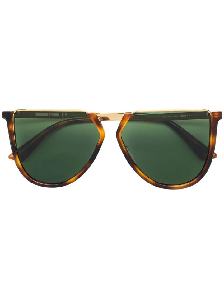 Mcq By Alexander Mcqueen Eyewear Half Frame Aviators - Brown