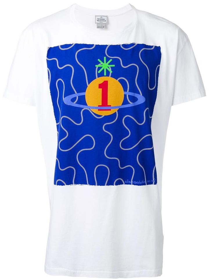 Vivienne Westwood Man Orb Print T-shirt, Men's, Size: Medium, White, Cotton