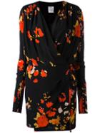Eggs - Floral-print Wrap Dress - Women - Silk - 42, Black, Silk