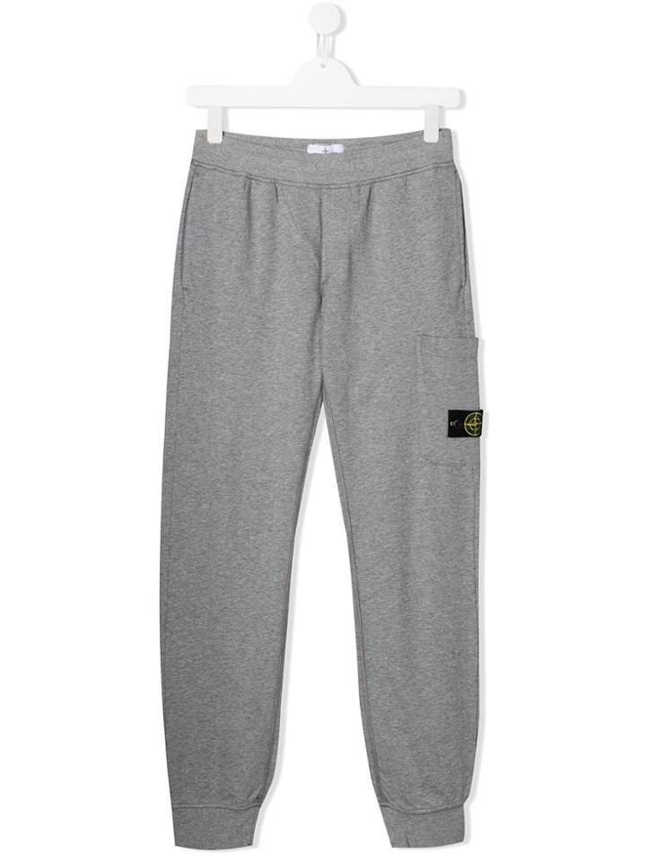 Stone Island Junior Logo Track Pants - Grey