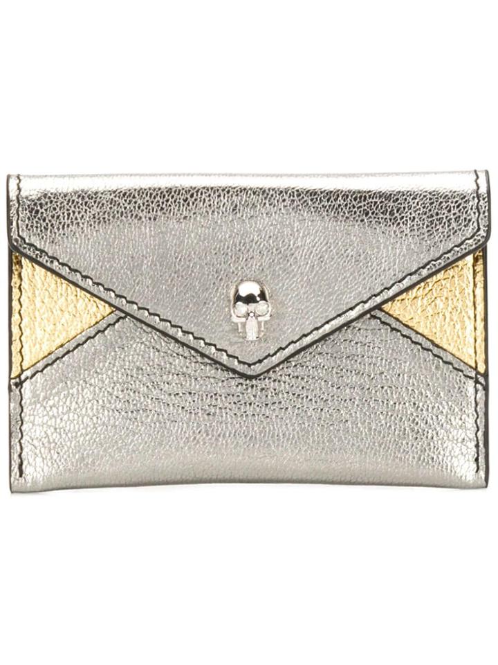 Alexander Mcqueen Skull Cardholder Wallet - Silver