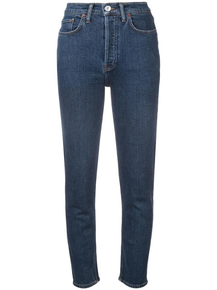 Re/done High Slim Cropped Jeans - Blue